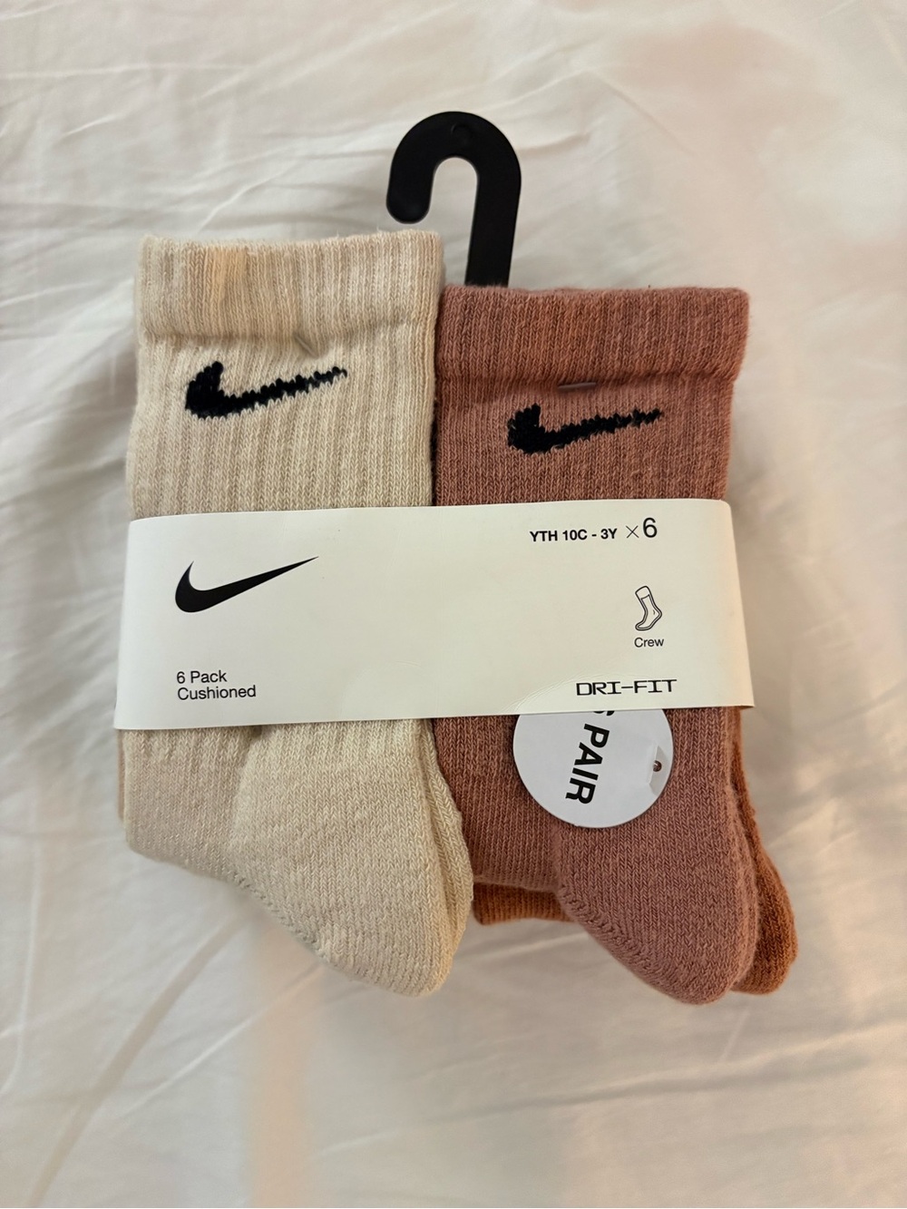 Nike Youth Cushioned Crew Socks (6 Pack) 10C-3Y